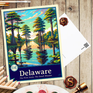 Delaware Anime Style Cel Shaded Postcard