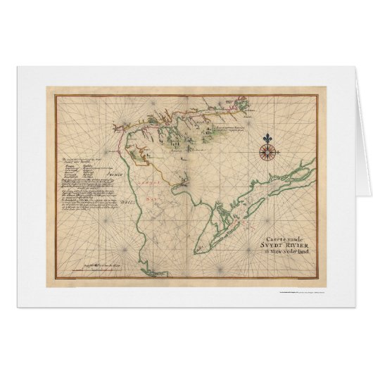 Delaware Bay Map 1639 Cards (Front Horizontal)