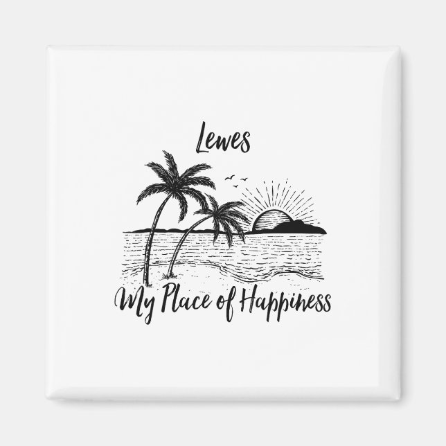 Delaware Beach My Place Of Happiness - Lewes  Magnet (Front)