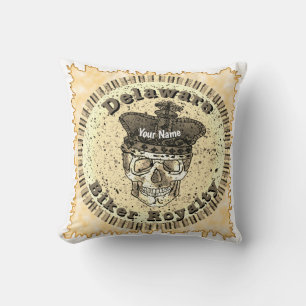 Delaware Biker  Throw Pillow