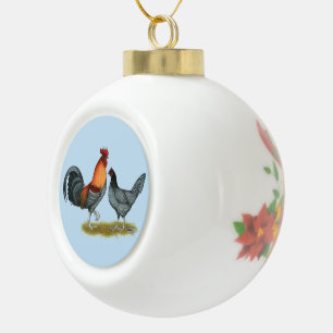 Delaware Blue Hen Ceramic Ball Christmas Ornament