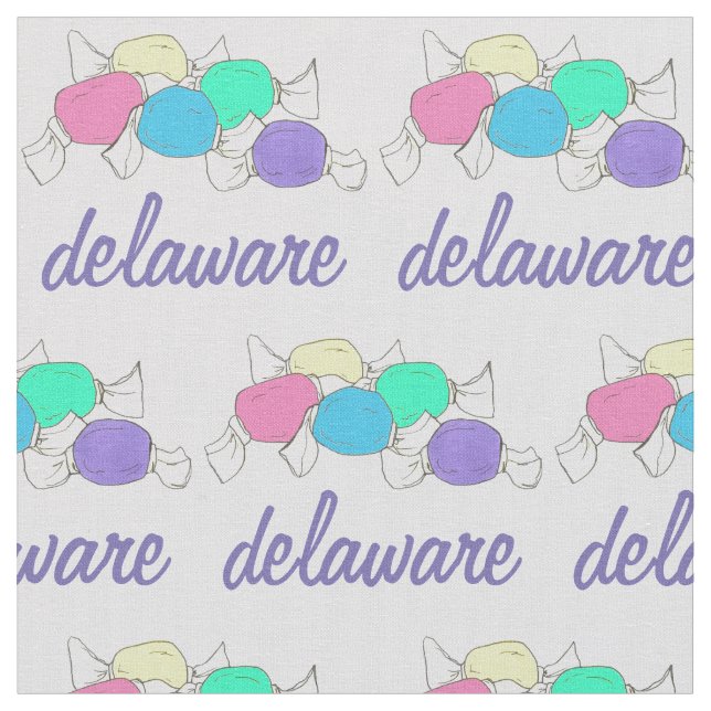 Delaware Boardwalk Salt Water Taffy Candy Beach DE Fabric (Close Up)