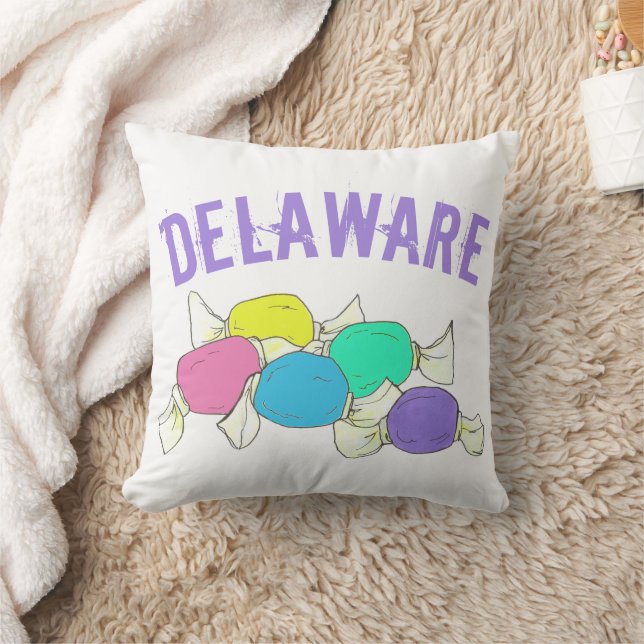 Delaware Boardwalk Salt Water Taffy Candy Beach DE Throw Pillow (Blanket)