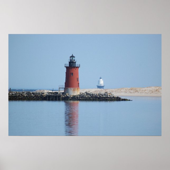 Delaware Breakwater & Harbor of Refuge Lighthouses Poster (Front)