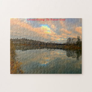 Delaware Canal.Christmas Greetings Jigsaw Puzzle