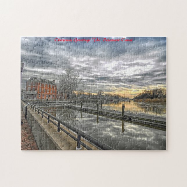 Delaware Canal. Christmas Greetings Jigsaw Puzzle (Horizontal)