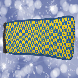 Delaware Checker Blue Yellow Gold Pattern Golf Head Cover
