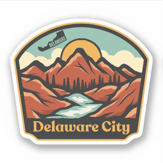 Delaware City, Delaware  Sticker (Front)