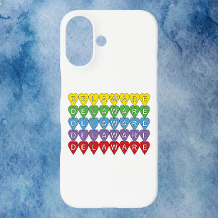 Delaware Colorful Hearts iPhone 16 Case