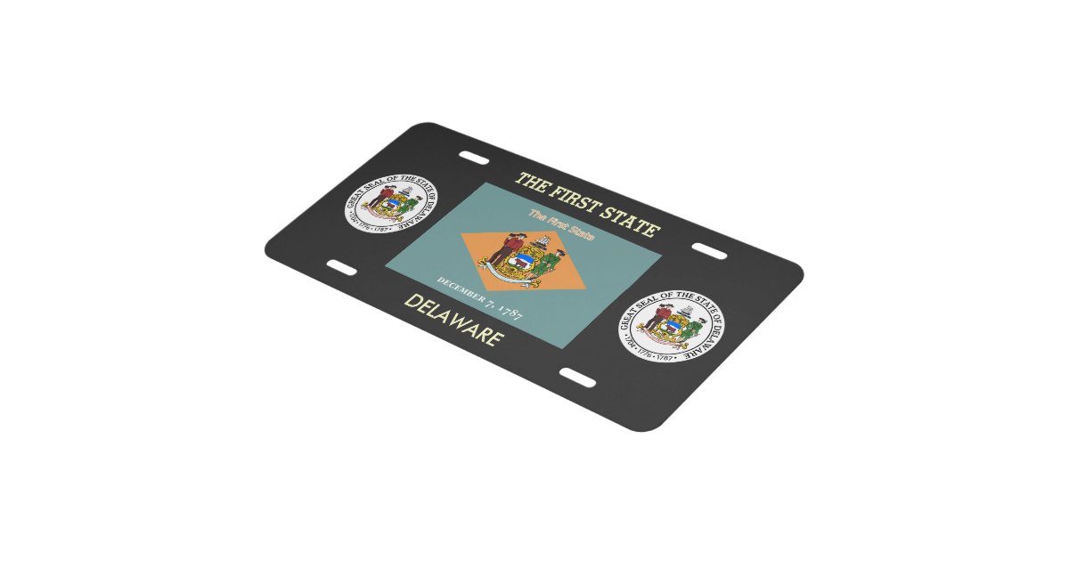 Delaware Custom Front License Plate | Zazzle