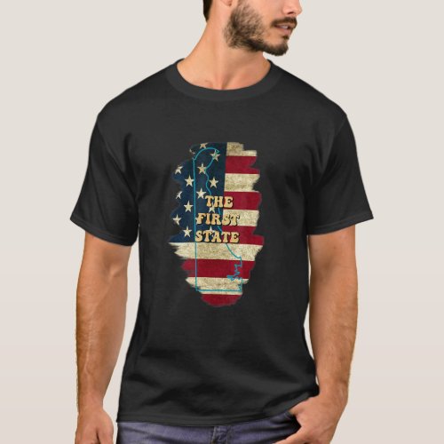 Delaware De Us Flag Motto T_Shirt