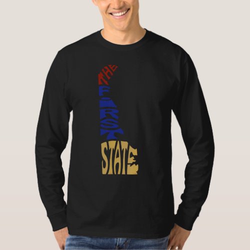 Delaware De Us State Shape Motto T_Shirt