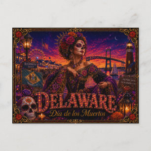 Delaware Día de los Muertos Retro Postcard