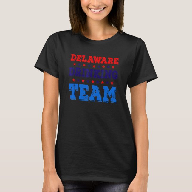 Delaware Drinking Team State Pride  Beer Drinking T-Shirt (Front)