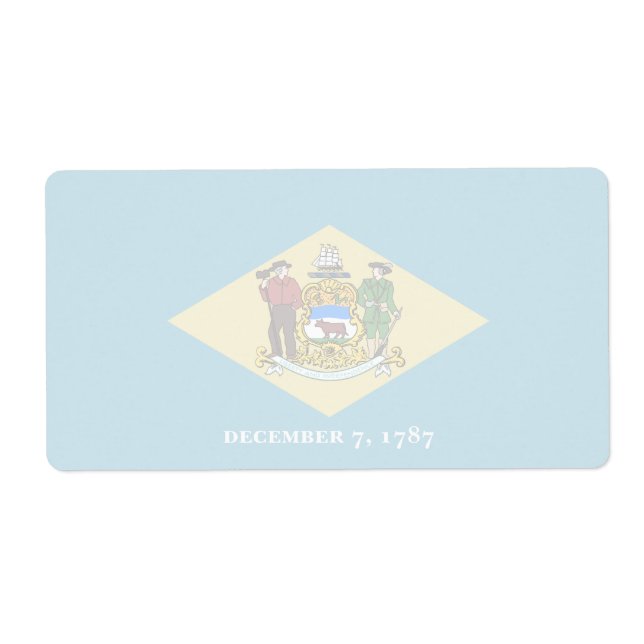 Delaware Faint Flag Shipping Label (Front)