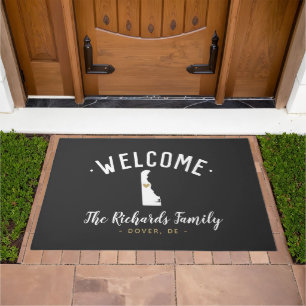Delaware Family Monogram Welcome Doormat