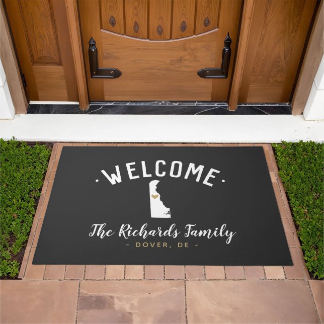 Delaware Family Monogram Welcome Doormat (Outdoor)