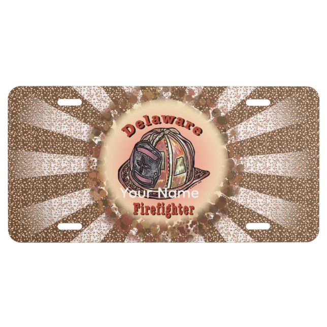 Delaware Firefighter License Plate (Front)
