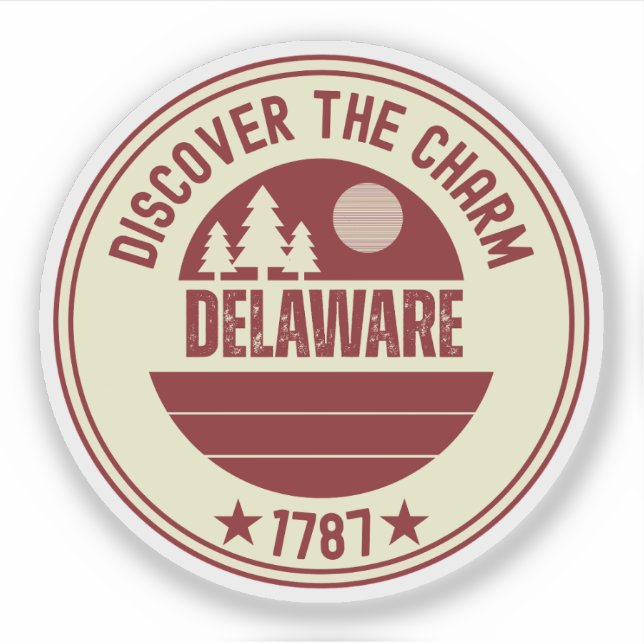 Delaware First State - DE State Roots  Sticker (Front)
