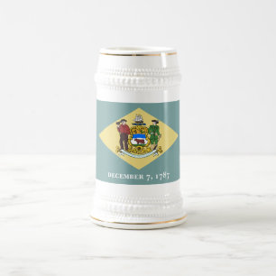 DELAWARE FLAG BEER STEIN