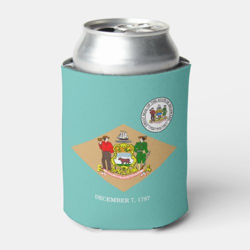 Delaware flag can cooler