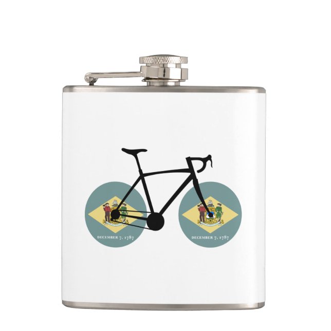 Delaware Flag Cycling Flask (Front)