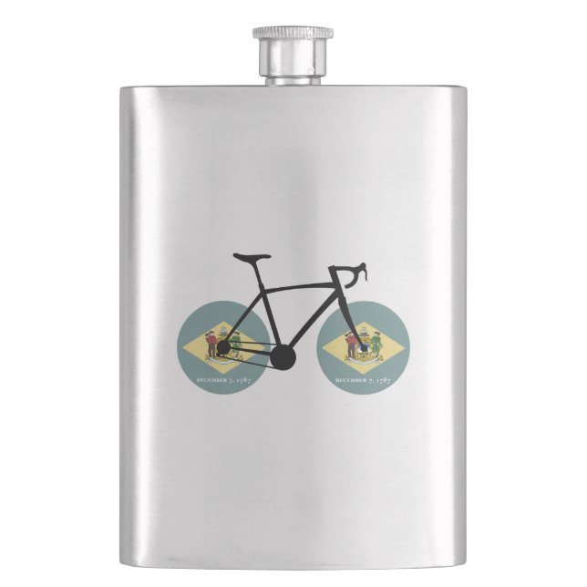 Delaware Flag Cycling Flask (Front)