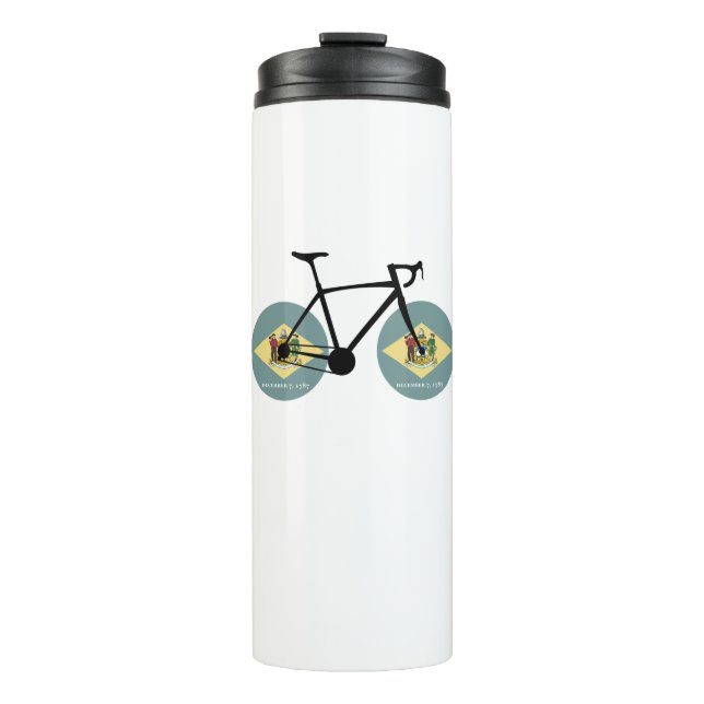 Delaware Flag Cycling Thermal Tumbler (Front)