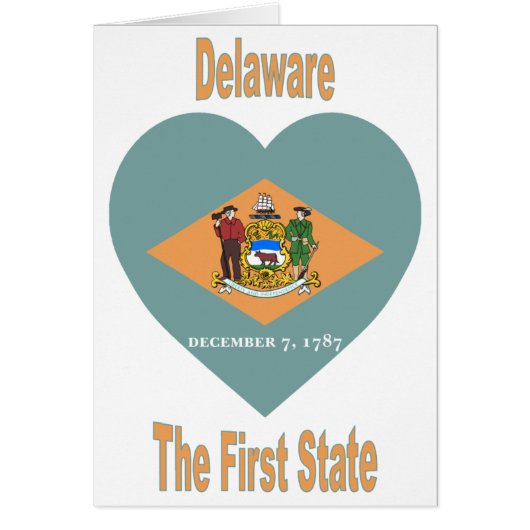 Delaware Flag Heart Cards (Front)