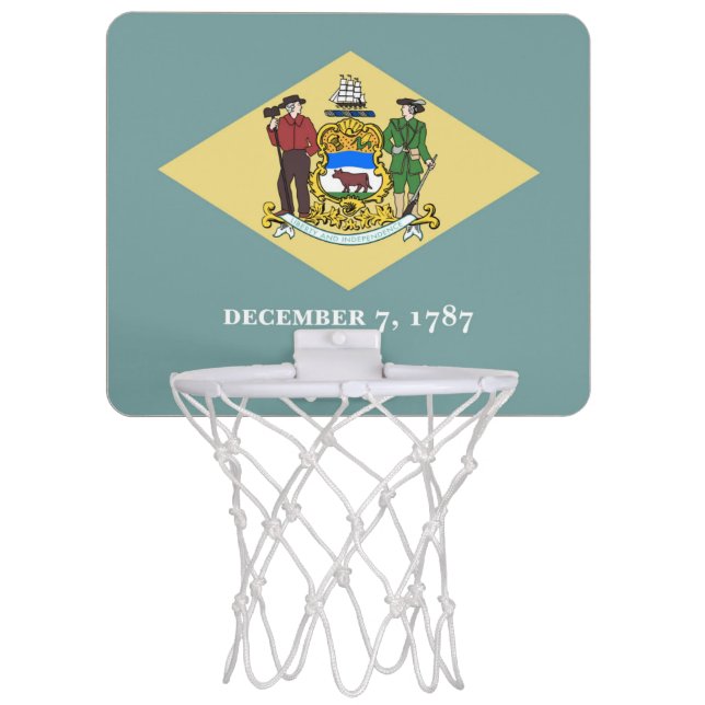 Delaware flag mini basketball hoop (Front)