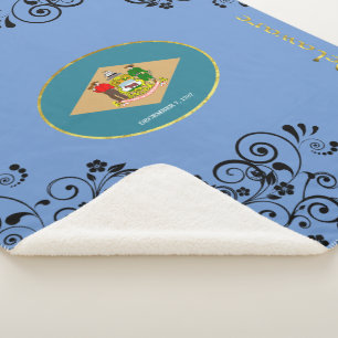Delaware flag sherpa blanket