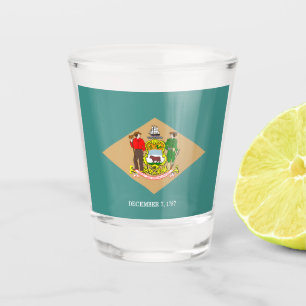 Delaware flag   shot glass