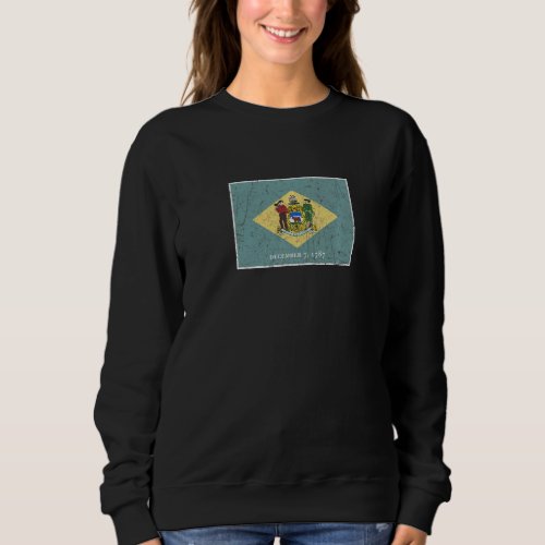 Delaware Flag State Vintage Style Sweatshirt