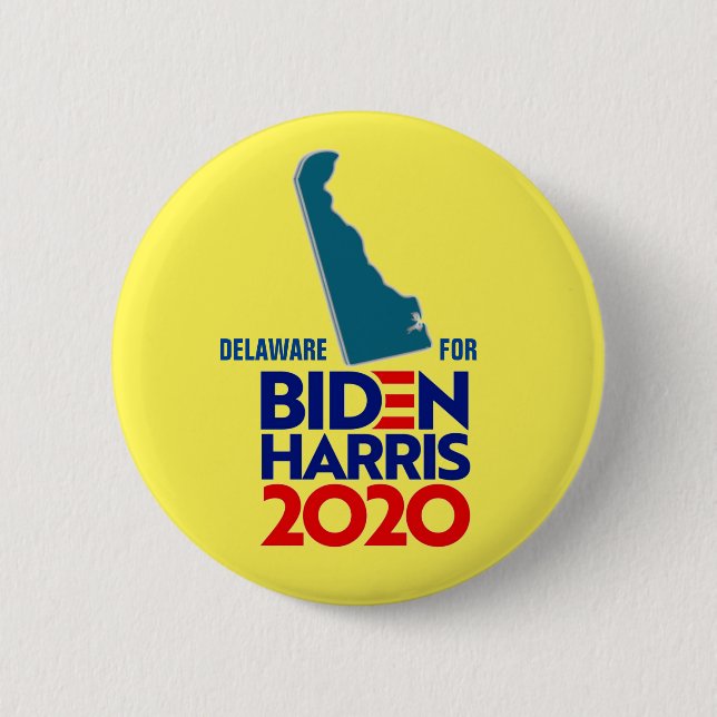 Delaware for Biden Harris 2020 Button (Front)