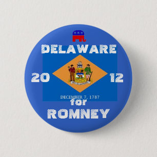 Delaware for Romney 2012 Pinback Button