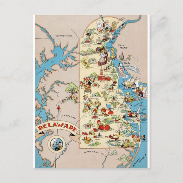 Oregon Original Antique Vintage Pictorial Map Postcard Size