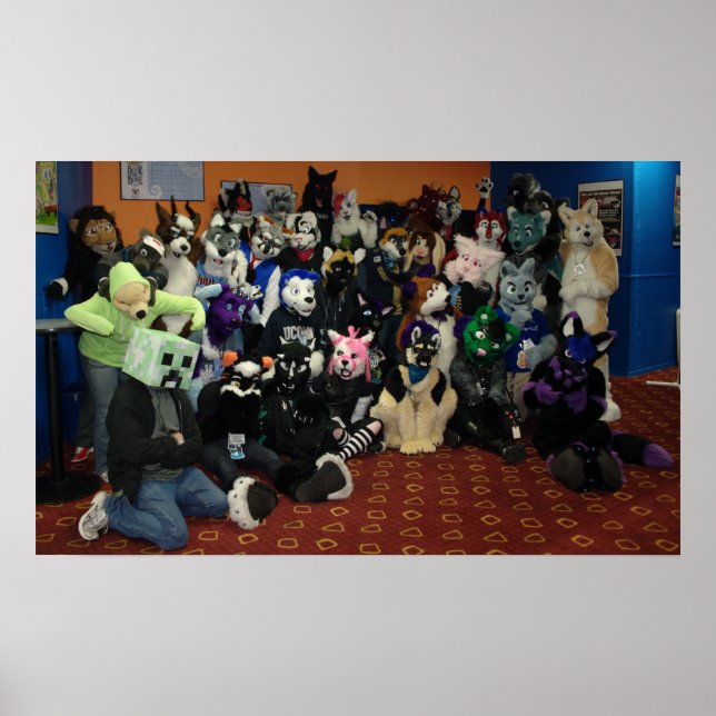 Delaware FurBowl 25 Fursuiters Group Photo Poster (Front)