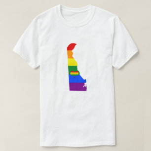 Delaware Gay Pride Rainbow Flag Heart GLBTQ Design T-Shirt