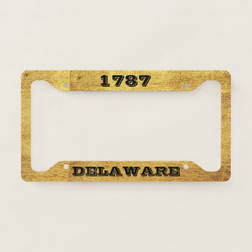 Delaware Golden License Plate Frame