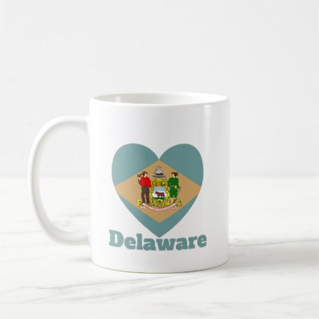 Delaware Heart Flag Coffee Mug (Left)