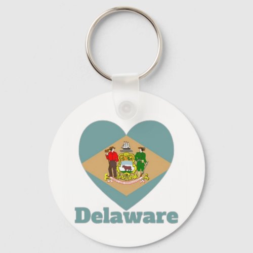 Delaware Heart Flag Keychain