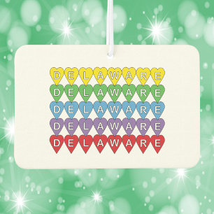 Delaware Hearts Colorful Air Freshener