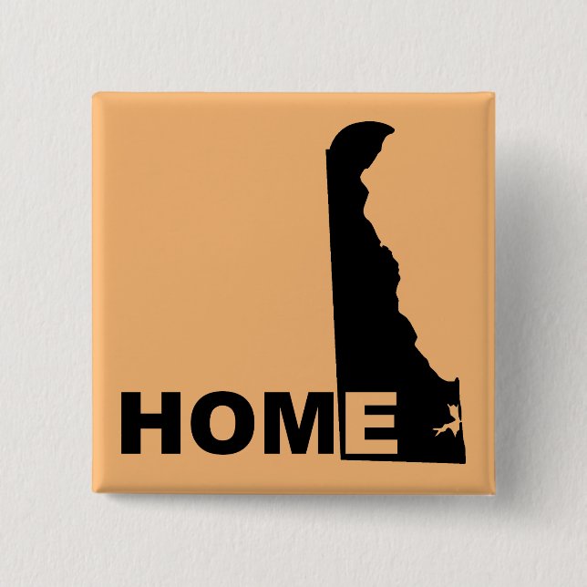 Delaware Home Away From State Button Badge Pin (Front)