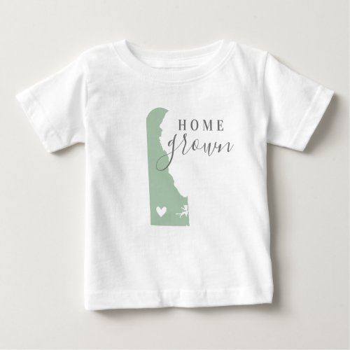 Delaware Home Grown  Editable Colors State Map Baby T_Shirt