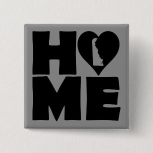 Delaware Home Heart State Button Badge Pin