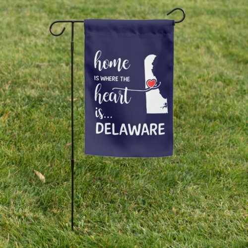 Delaware home is where the heart is garden flag