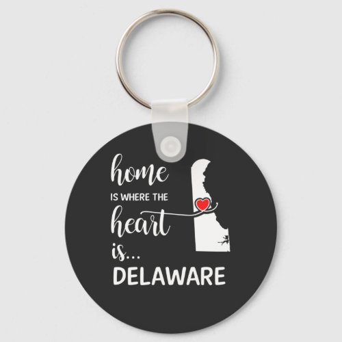 Delaware home is where the heart is keychain