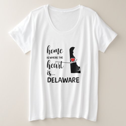 Delaware home is where the heart is plus size T_Shirt