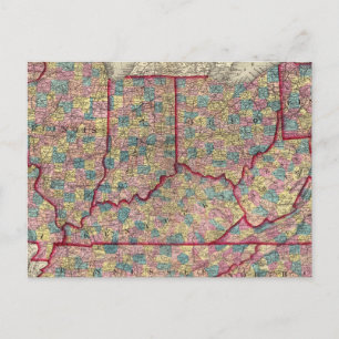 Delaware, Illinois, Indiana, and Iowa Postcard