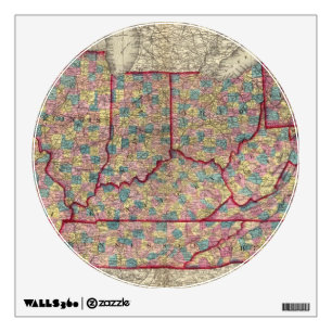 Delaware, Illinois, Indiana, and Iowa Wall Sticker